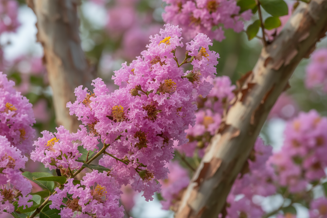 Chinesische Kräuselmyrte - Blütendetail
