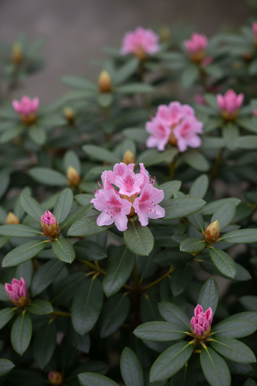 Rhododendron Bloombux rosa Blüten Detail Malsch