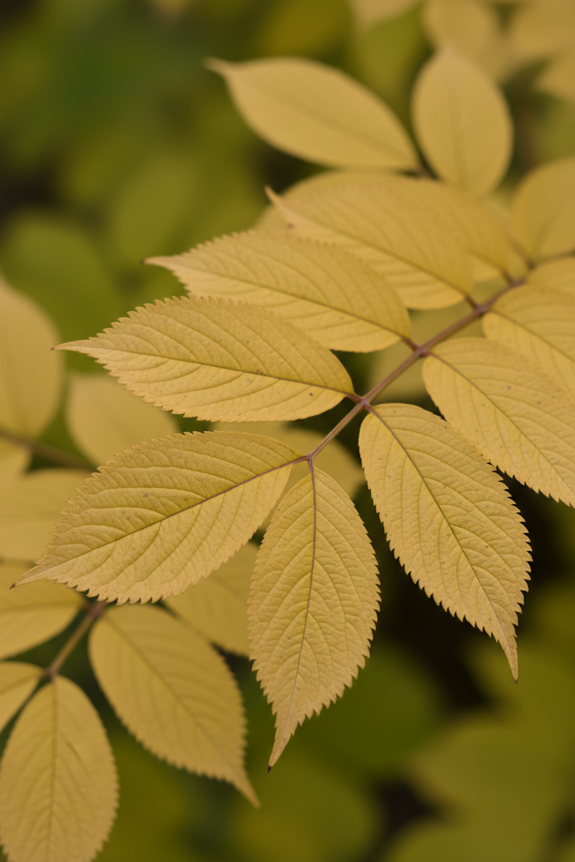 Schwarzer Holunder Aurea Blätter Detail Malsch