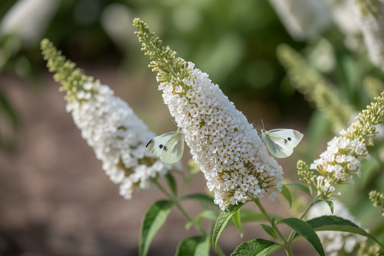 Sommerflieder White Profusion weiße Blüten Sommer Schmetterlingsmagnet Malsch Karlsruhe Baumschule Kurrle