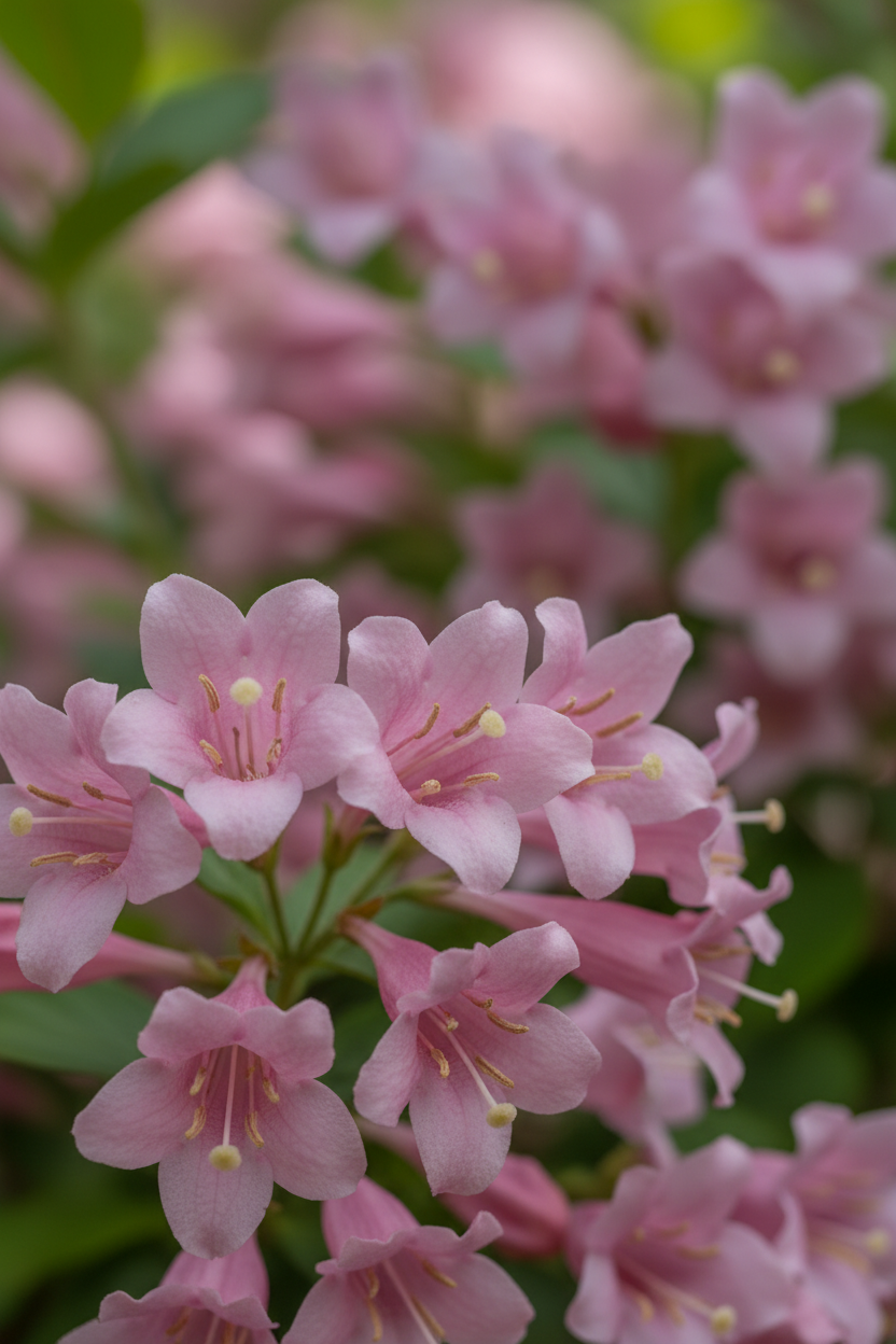 Weigelie Blüten Detail Malsch