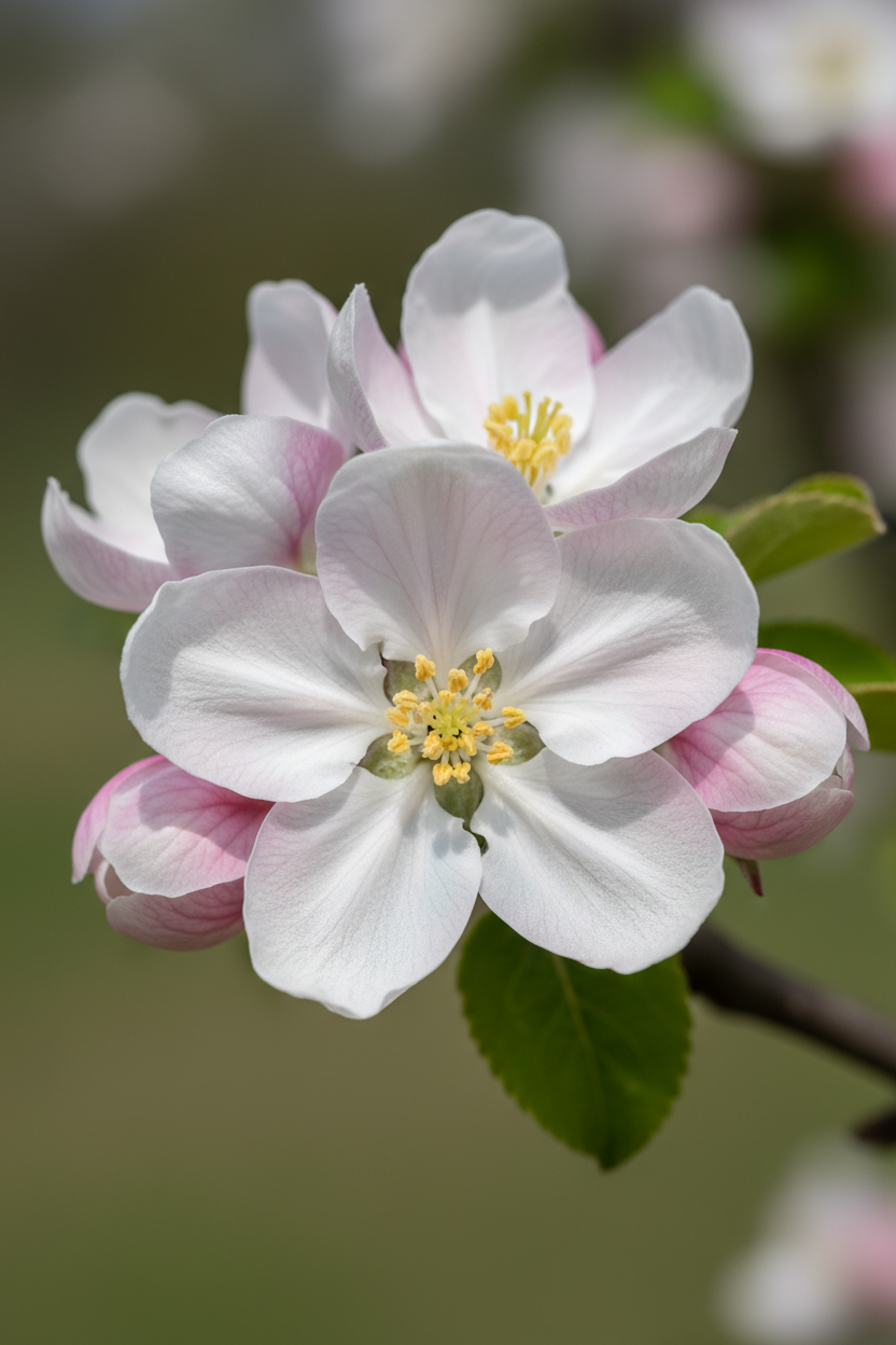Winterapfel Topaz Blüten Detail Malsch