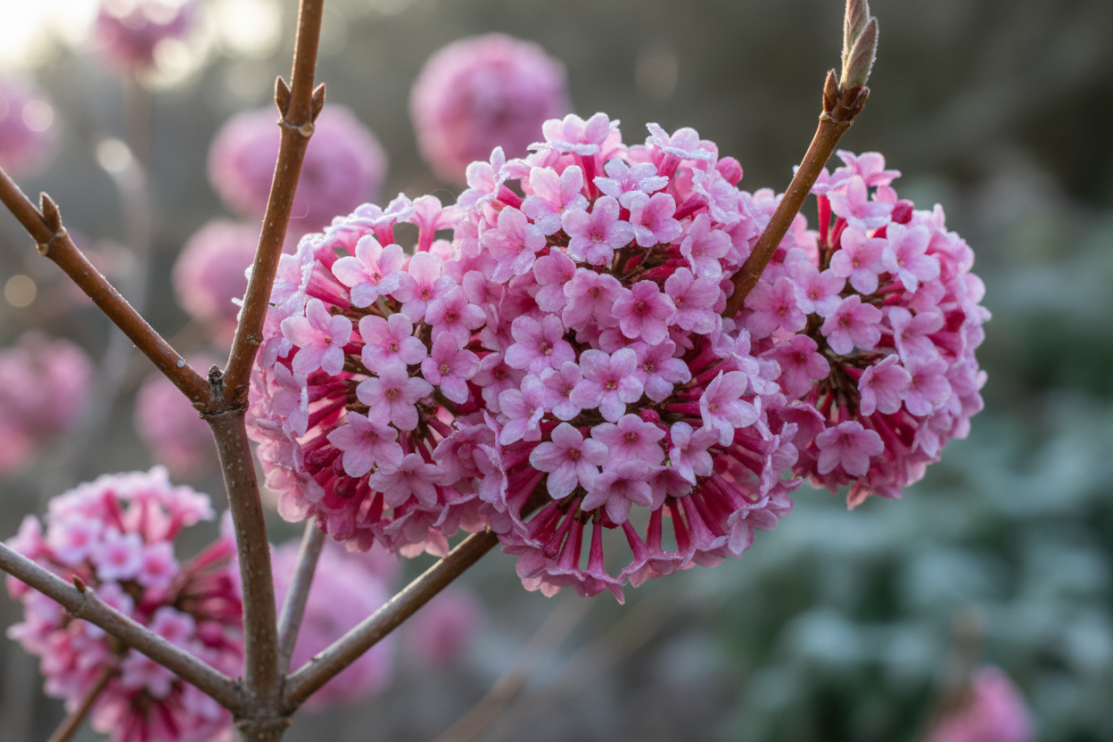 Winterschneeball 'Charles Lamont' - Blütendetail
