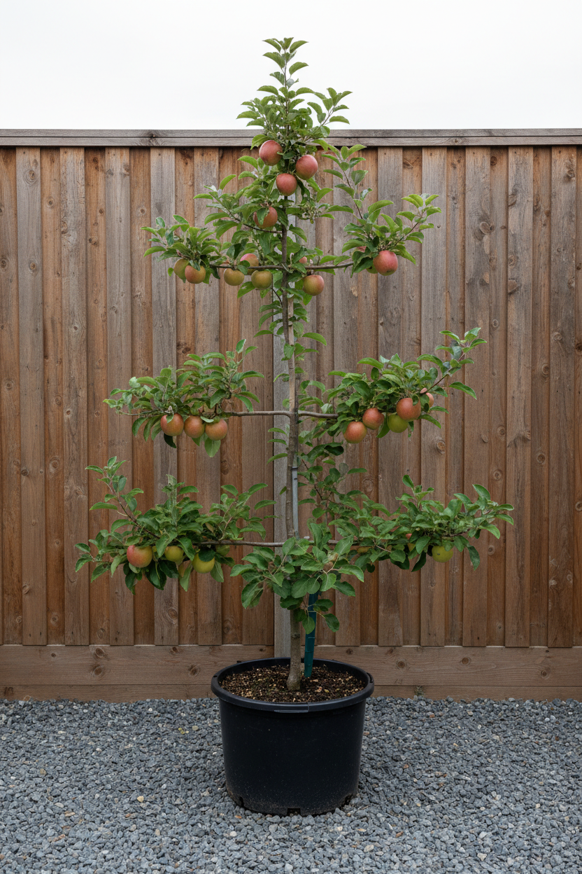 Apfel James Grieve Spalier - Gesamtansicht