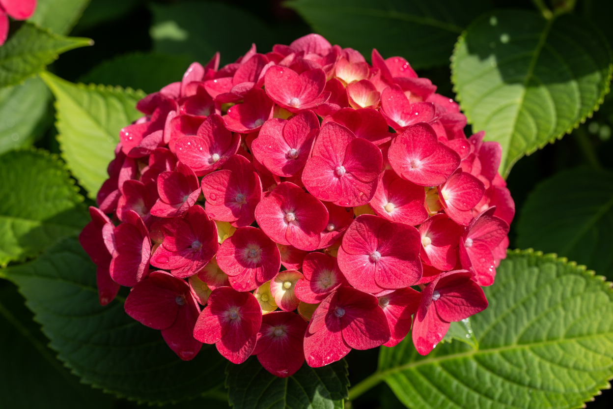 Bauernhortensie 'Rodeo' - Blütendetail