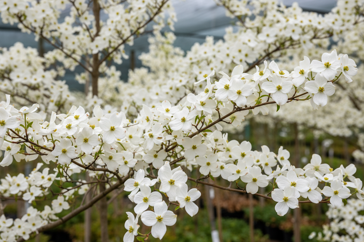 Blumen-Hartriegel Milky Way weiße Blüten reichblühend Frühjahr Malsch Rastatt Baumschule Kurrle
