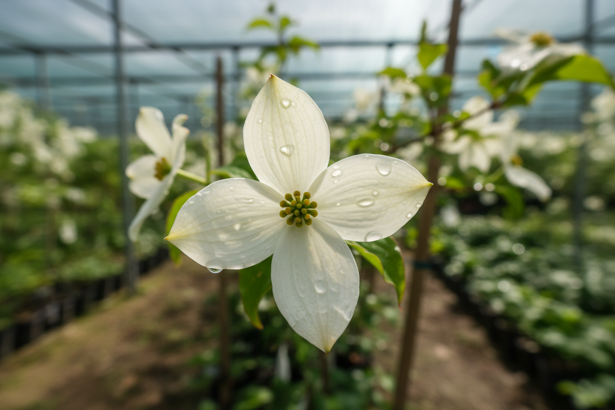 Blumen-Hartriegel Peve Limbo weiße Blüten Frühjahr Zierbaum Malsch Ettlingen Baumschule