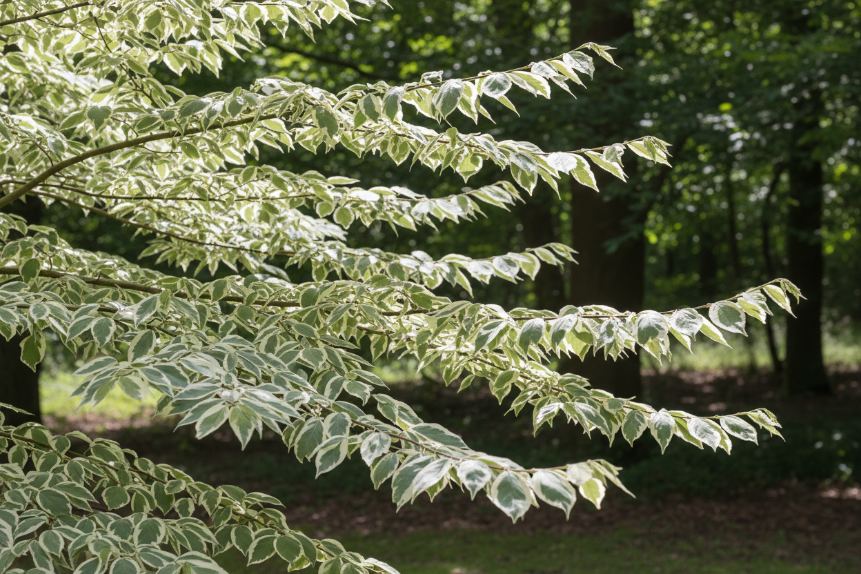 Etagen-Hartriegel Variegata weißgerandet Etagen Zierbaum Malsch Muggensturm Baumschule