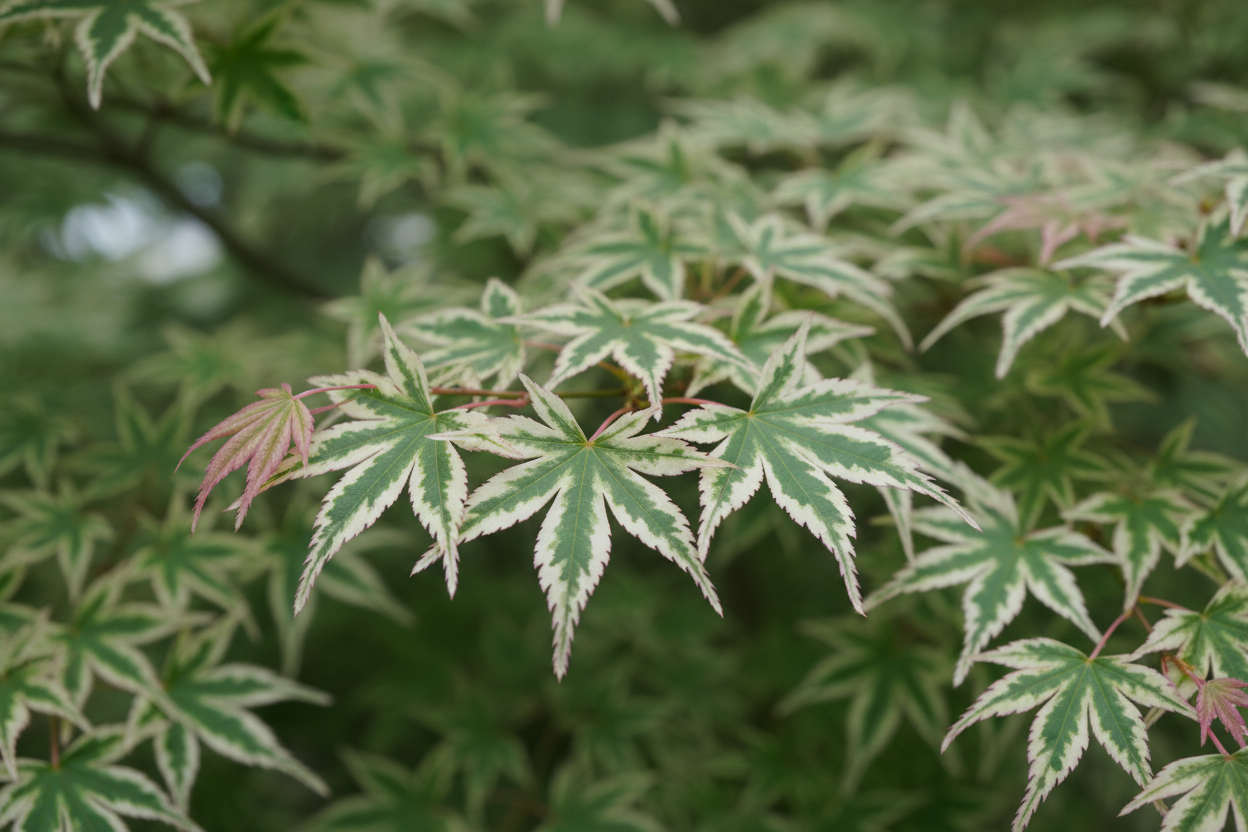 Fächerahorn Kocho Nishiki panaschiert Karlsruhe - Detail