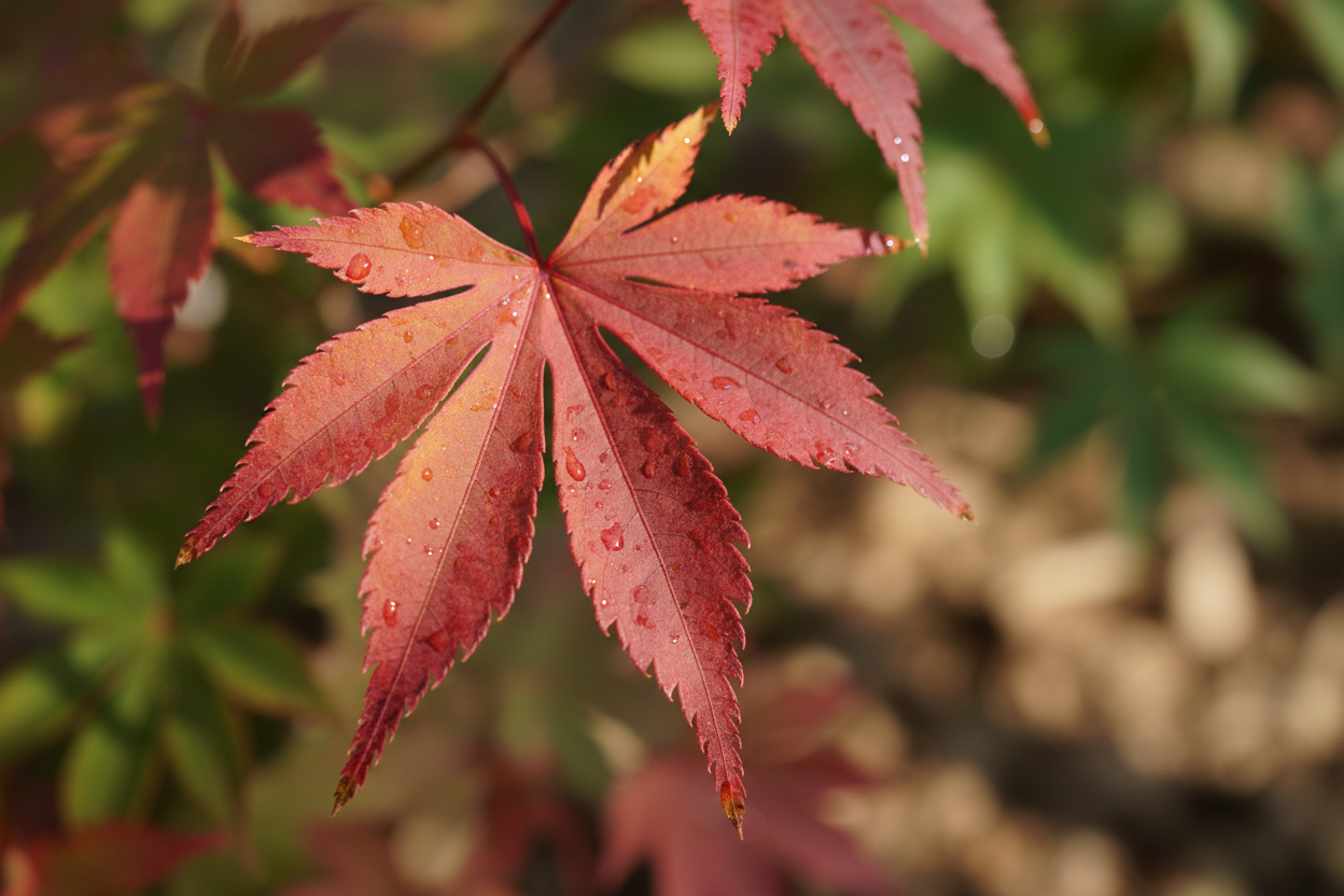 Feuerahorn Aconitifolium geschlitzte Blätter Herbstfärbung rot Malsch Karlsruhe Baumschule Kurrle