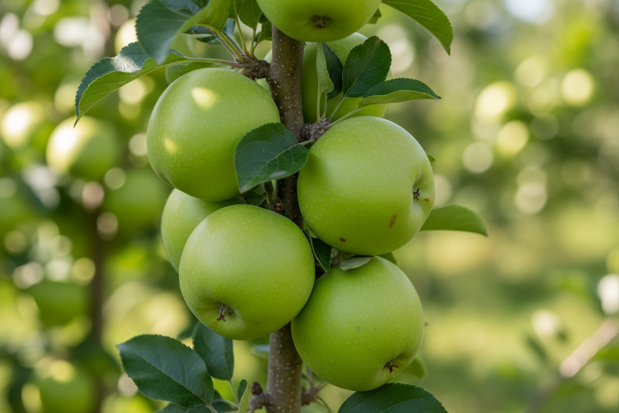 Grüner Säulenapfel 'Aroma Spur' - Fruchtdetail
