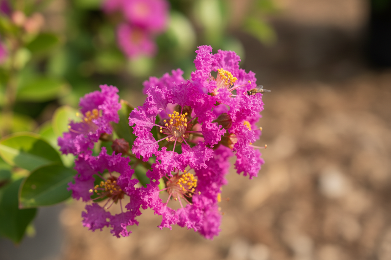 Indianerflieder Berry Dazzle magenta Blüten Sommer Kreppmyrte Malsch Muggensturm Baumschule