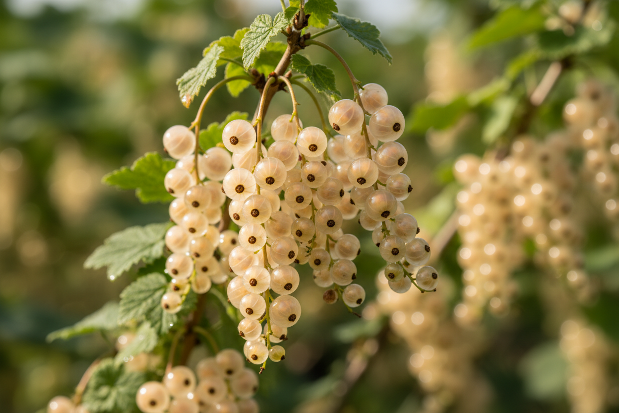 Johannisbeere weiß helle Beeren Beerenobst Naschobst Malsch Durmersheim Baumschule