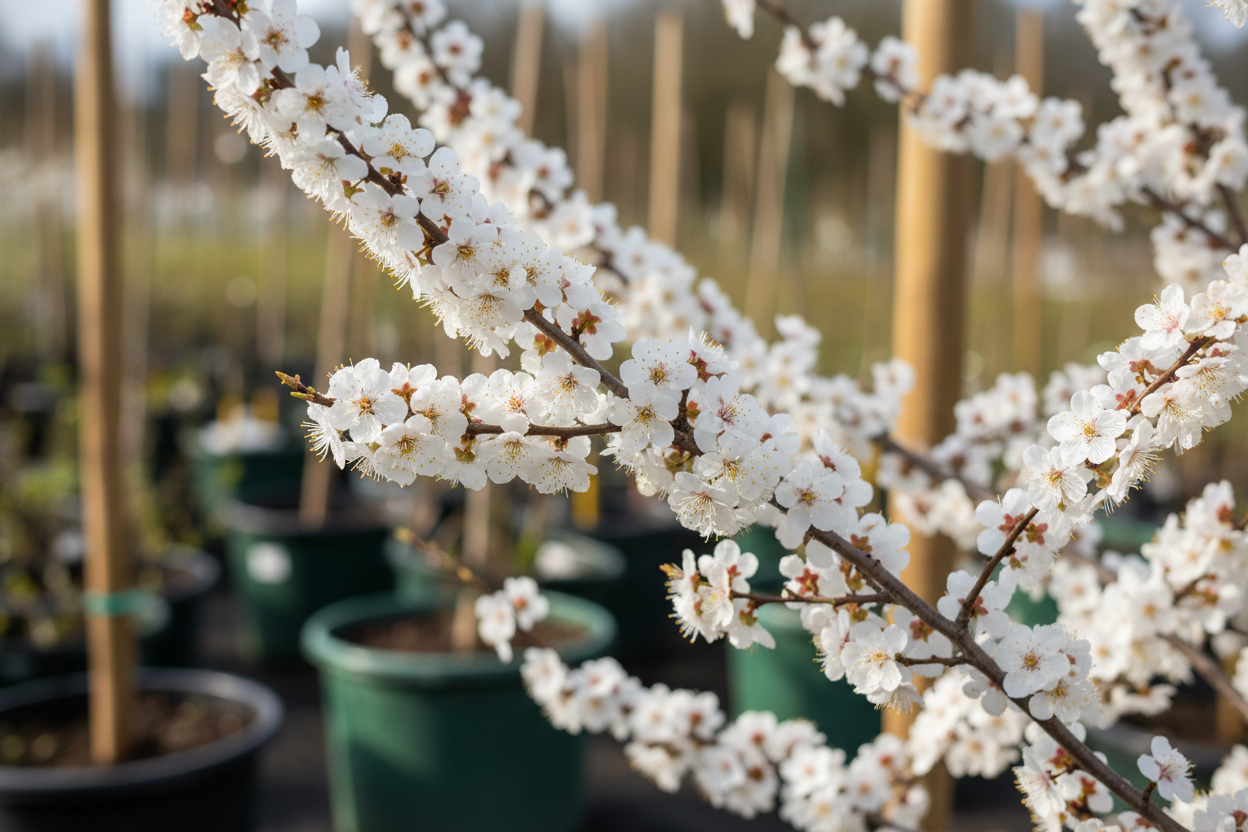 Kirschpflaume weiße Blüten Frühjahr Obstbaum Wildpflaume Malsch Ettlingen Baumschule