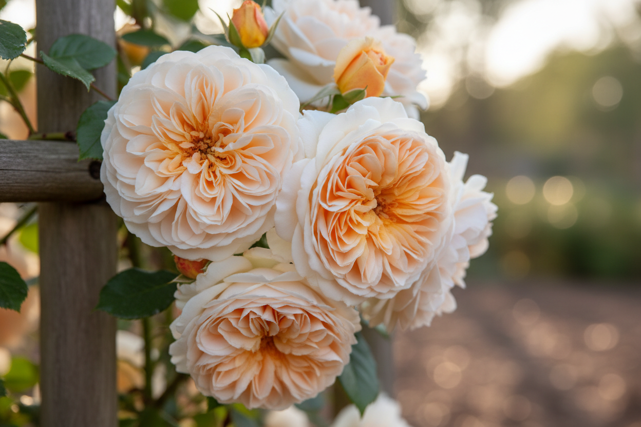 Kletterrose Graciosa cremeweiß apricot gefüllt duftend Malsch Durmersheim Baumschule