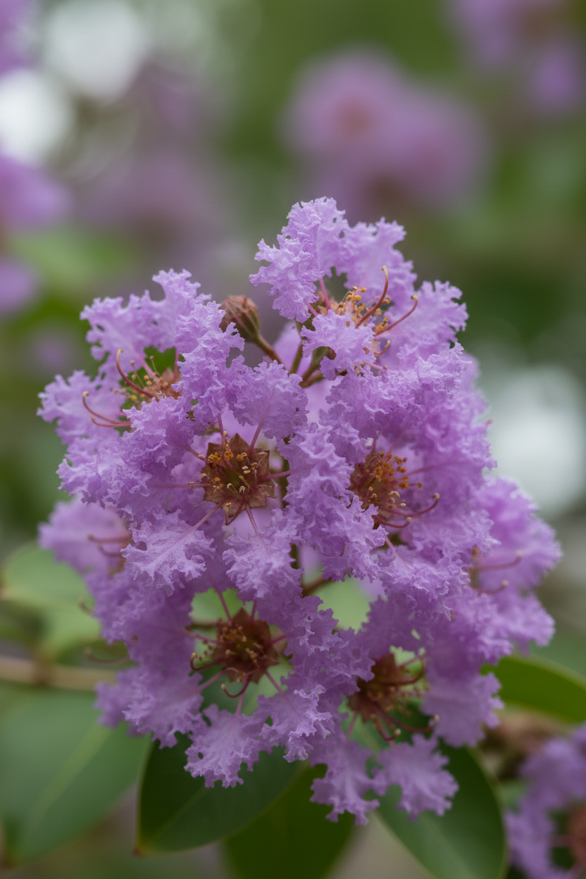 Kreppmyrte Purple Star Blüten Detail Malsch