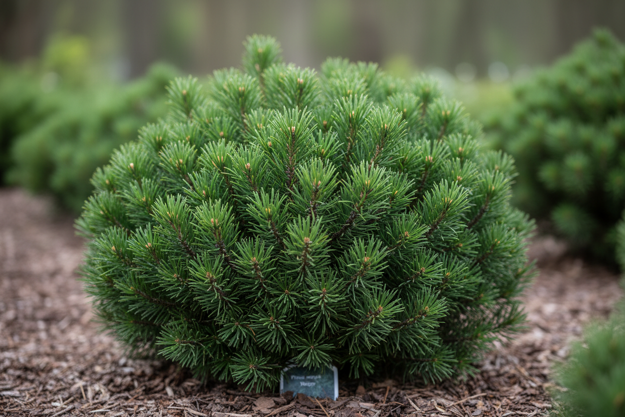 Kugel-Kiefer Mops kompakt dunkelgrün Zwergkiefer Malsch Muggensturm Baumschule