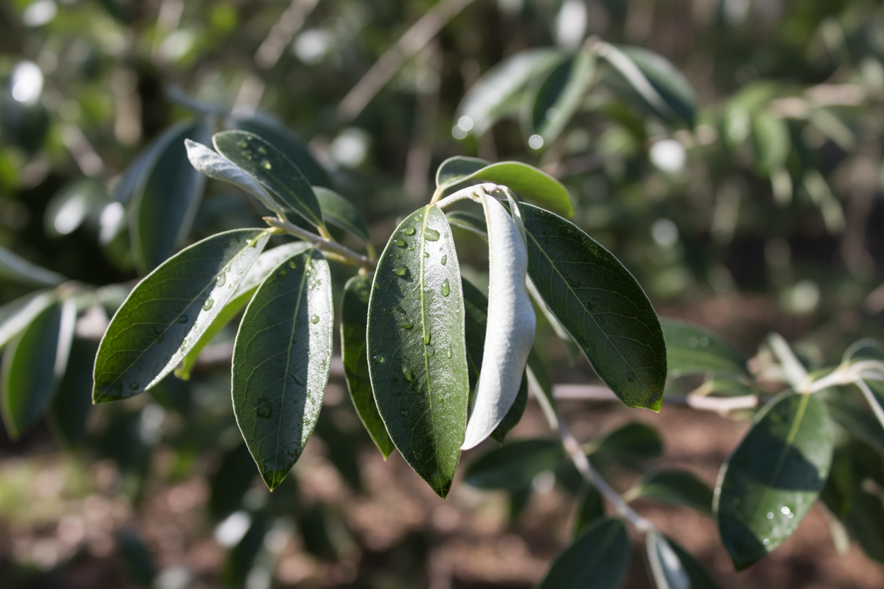 Ölweide Compacta Elaeagnus ebbingei silbrig immergrün Hecke Malsch Durmersheim Baumschule