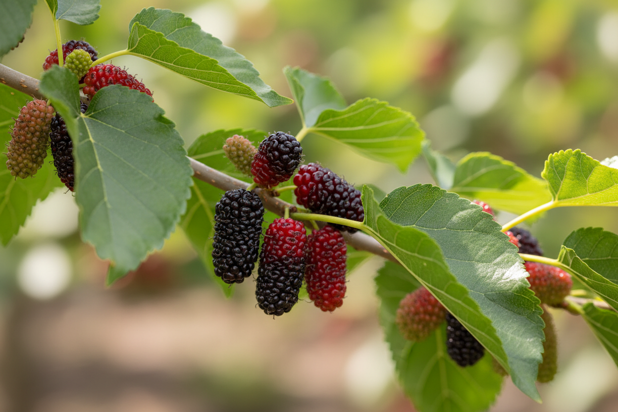 Maulbeere rubra dunkle Beeren Obstbaum Zierbaum Malsch Muggensturm Baumschule