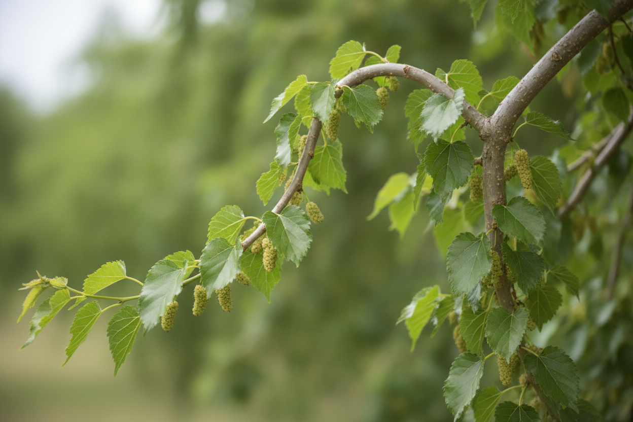 Weißer Maulbeerbaum 'Pendula' / Morus alba 'Pendula', Stamm