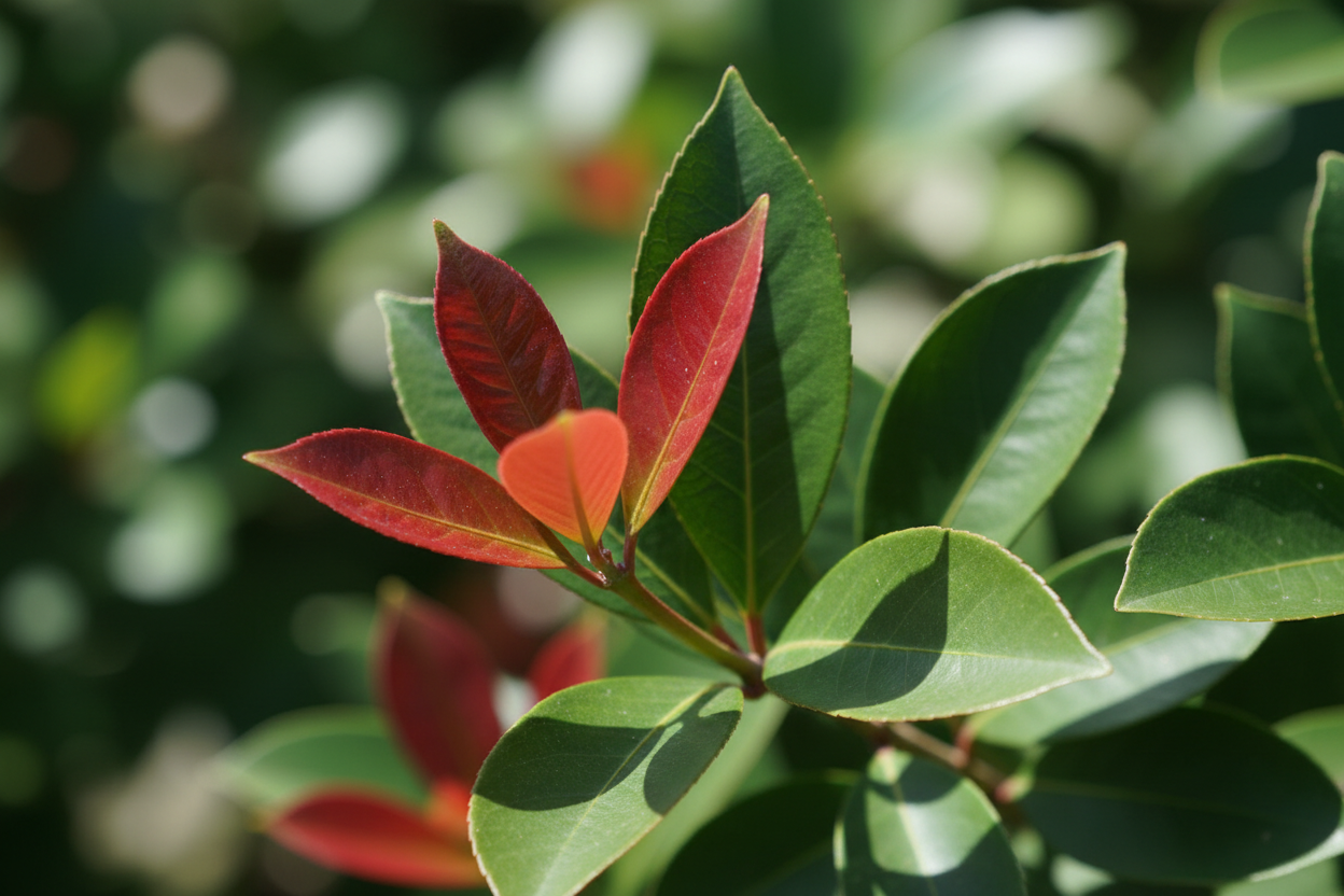 Glanzmispel 'Red Robin' / Photinia fraseri 'Red Robin', Spalier