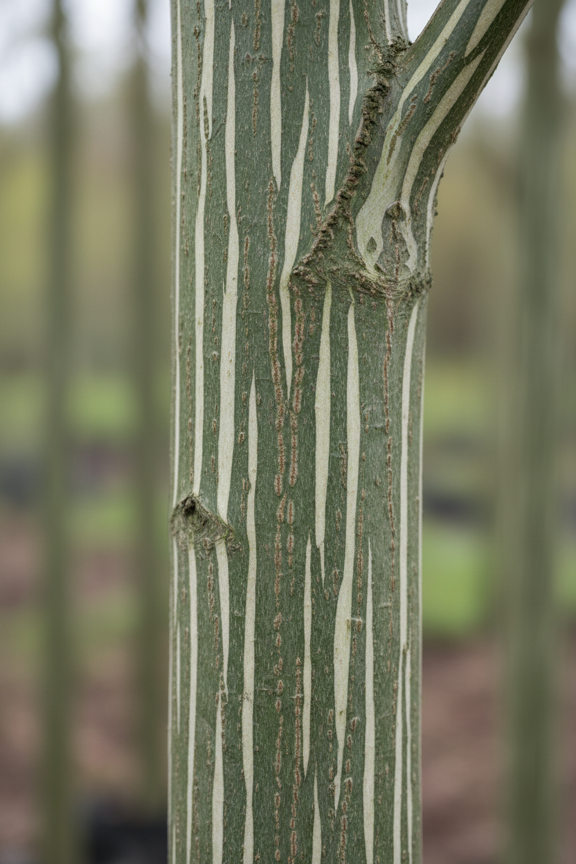 Roter Schlangenhautahorn Rinde Detail Malsch