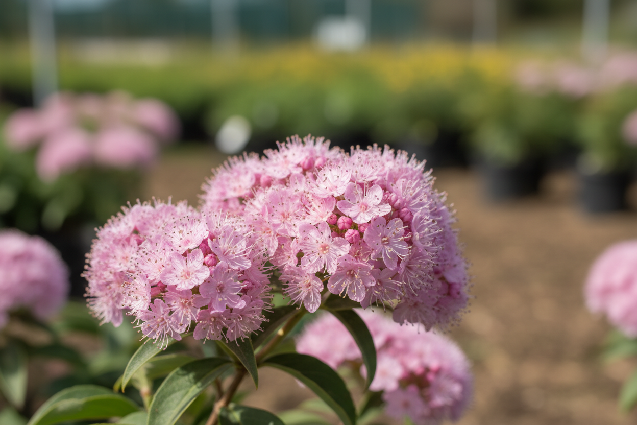 Säckelblume Marie Simon rosa Blüten Sommer Blütenstrauch Malsch Rastatt Baumschule