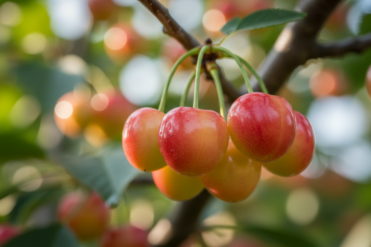 Süßkirsche Napoléon gelb-rot Früchte Obstbaum Kirschbaum Malsch Ettlingen Baumschule