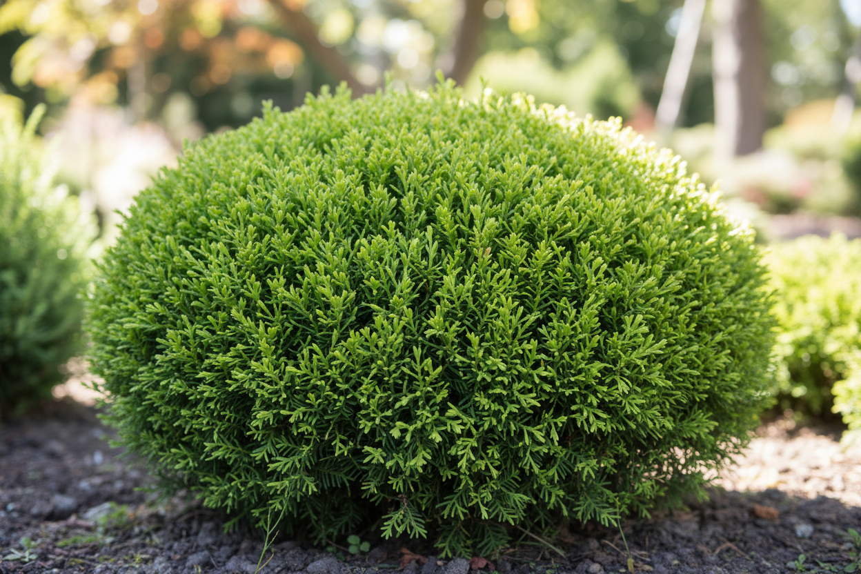 Scheinzypresse Teddy Bear grün kompakt Kugel Zwergkonifere Malsch Rastatt Baumschule Kurrle