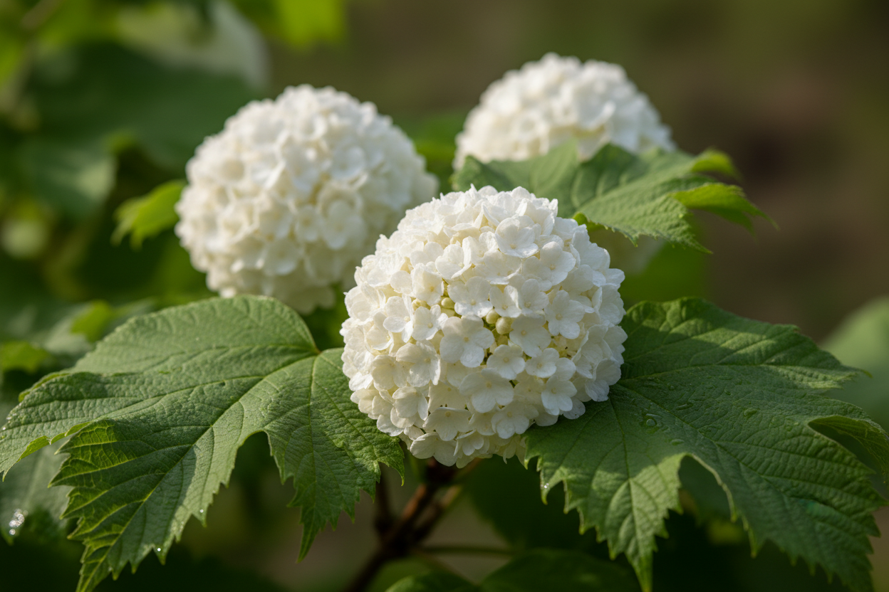 Schneeball Roseum weiße Schneebälle Frühjahrsblüher Baumschule Kurrle - Detail