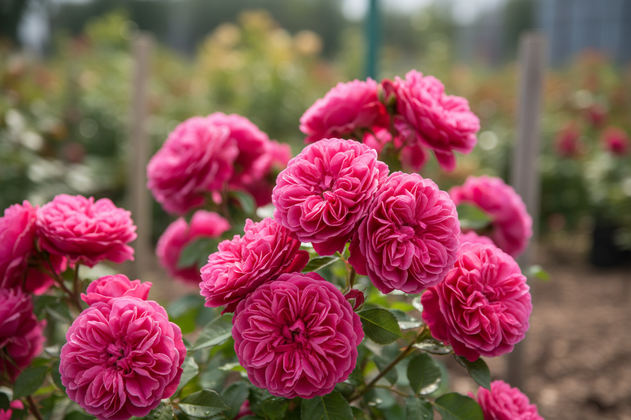 Strauchrose Rose de Resht rosa gefüllt duftend historische Rose Malsch Rastatt Baumschule Kurrle