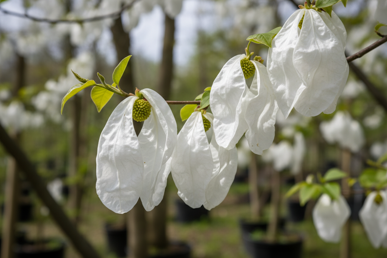 Taschentuchbaum weiße Hochblätter Frühjahr Zierbaum selten Malsch Muggensturm Baumschule