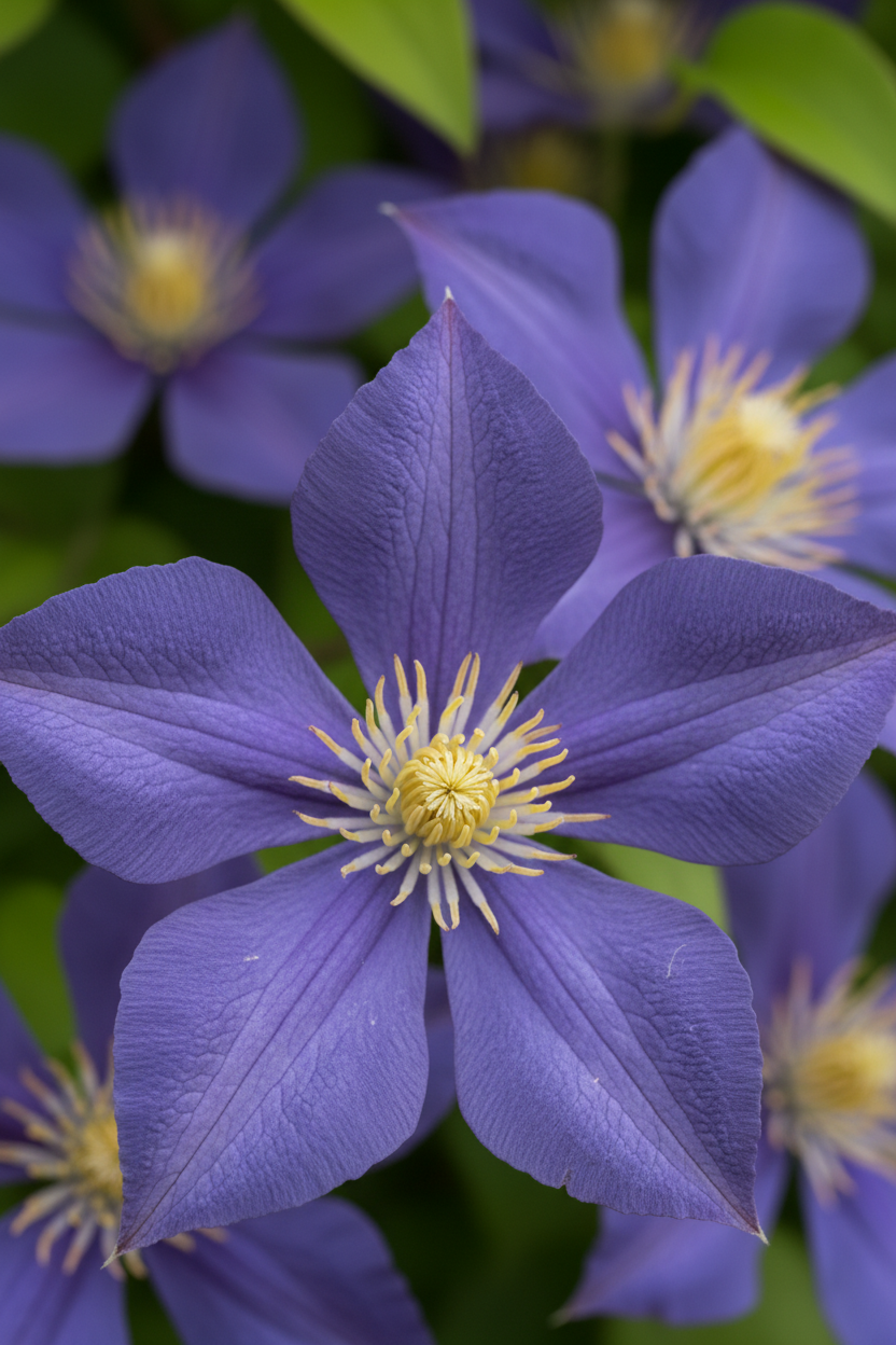 Waldrebe Clematis Blüten Detail Malsch