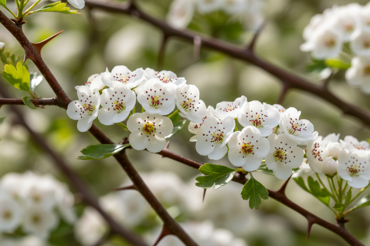 Weißdorn Malsch Baumschule - Blütendetail