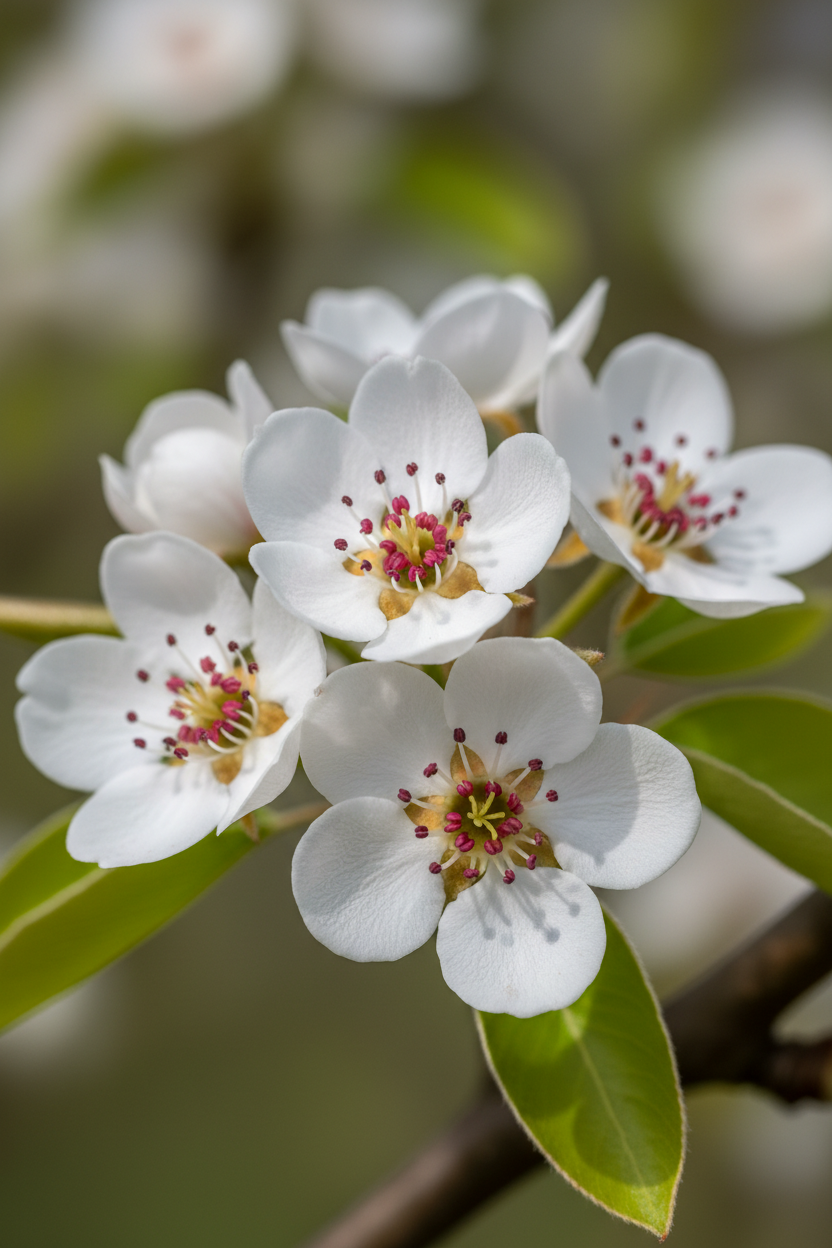 Winterbirne Gräfin von Paris Blüten Detail Malsch