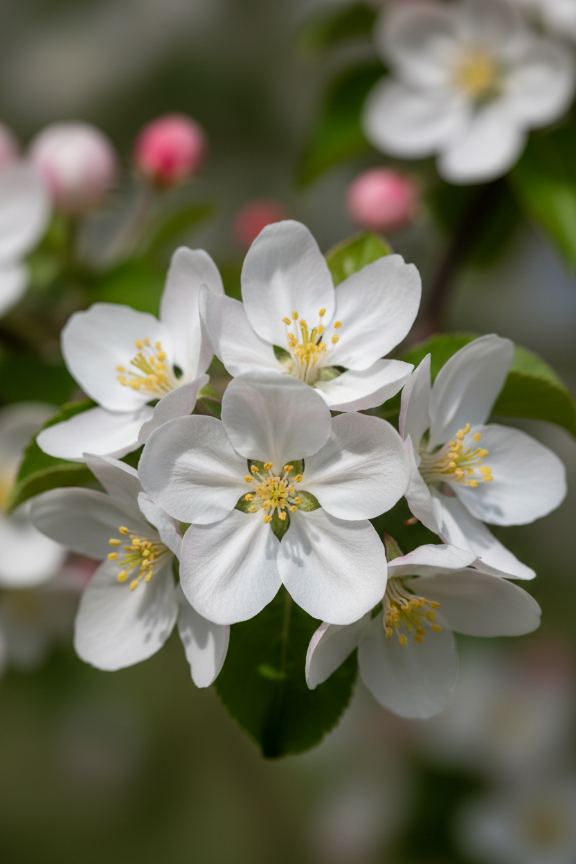 Zierapfel Red Sentinel Blüten Detail Malsch