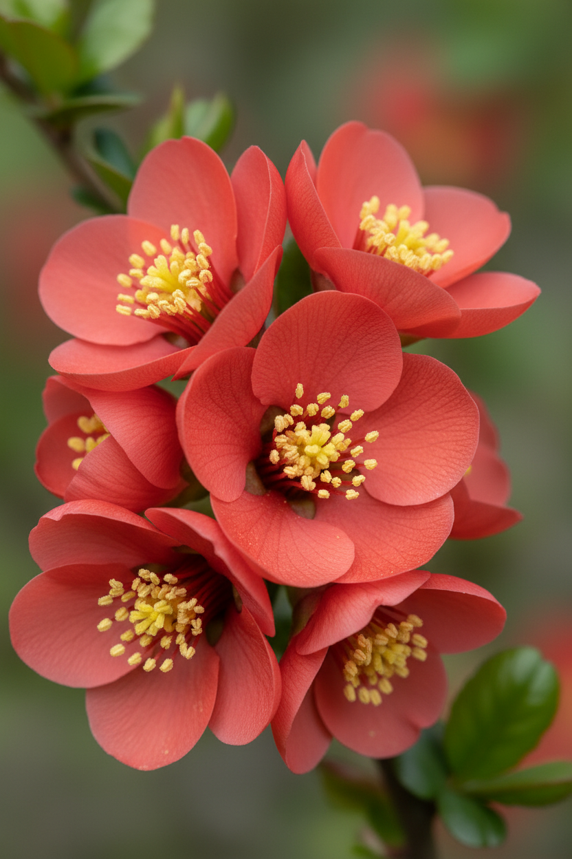 Zierquitte Hot Fire Blüten Detail Malsch