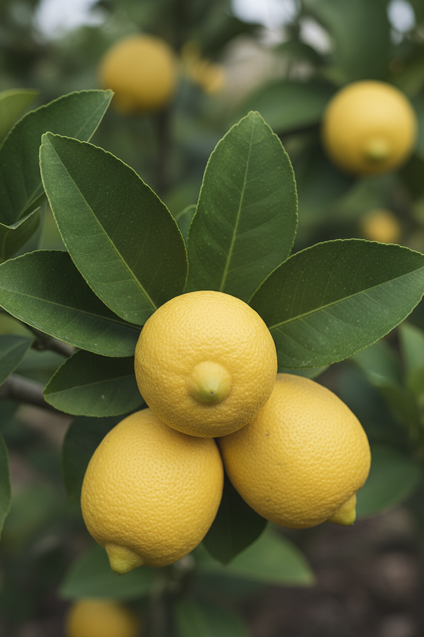 Zitrone Citrus limon Früchte Detail Malsch