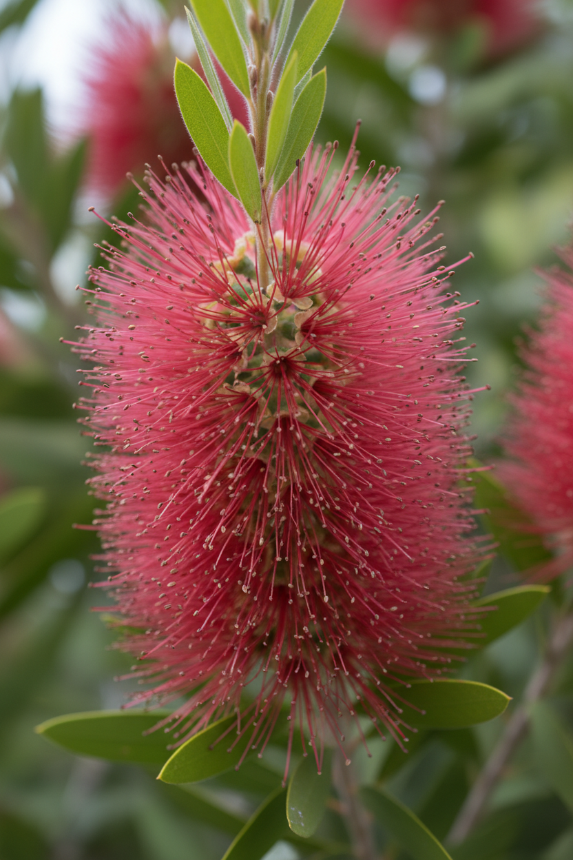 Zylinderputzer Callistemon Blüten Detail Malsch